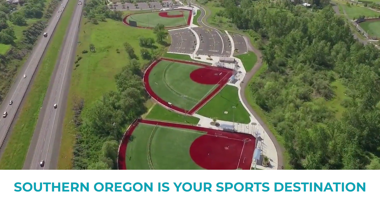 Travel Medford ball diamonds aerial shot online July 2022.png